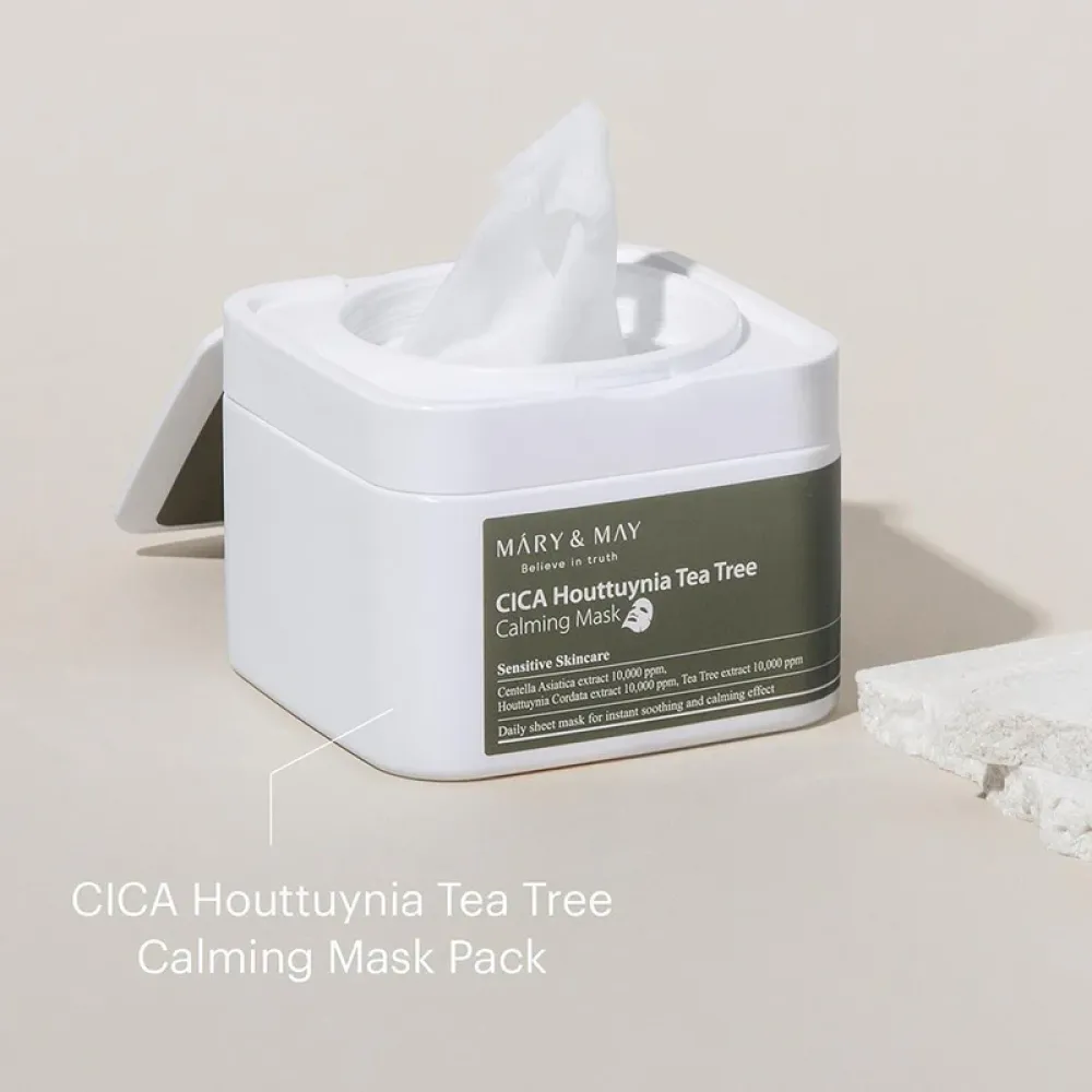 Mary&May - Cica Houttuynia Tea Tree Calming Mask - Soothing Face Mask Set - 30pcs.