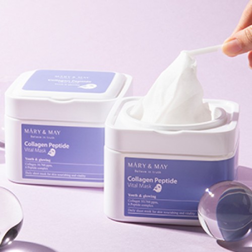 Mary&May - Collagen Peptide Vital Mask - Σετ συσφιγκτικές μάσκες προσώπου - 30 τμχ
