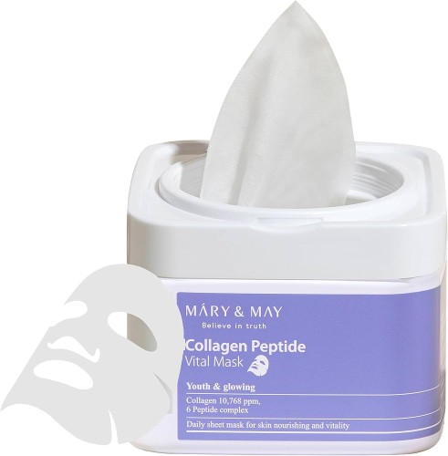 Mary&May - Collagen Peptide Vital Mask - Σετ συσφιγκτικές μάσκες προσώπου - 30 τμχ