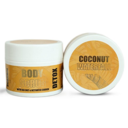 DETOX BODY SCRUB ”COCONUT WATERFULL” ΜΕ ΑΜΥΓΔΑΛΕΛΑΙΟ, ΕΝΕΡΓΟ ΑΝΘΡΑΚΑ ΚΑΙ ΚΟΚΚΟΥΣ ΑΛΑΤΙΟΥ, 200ML