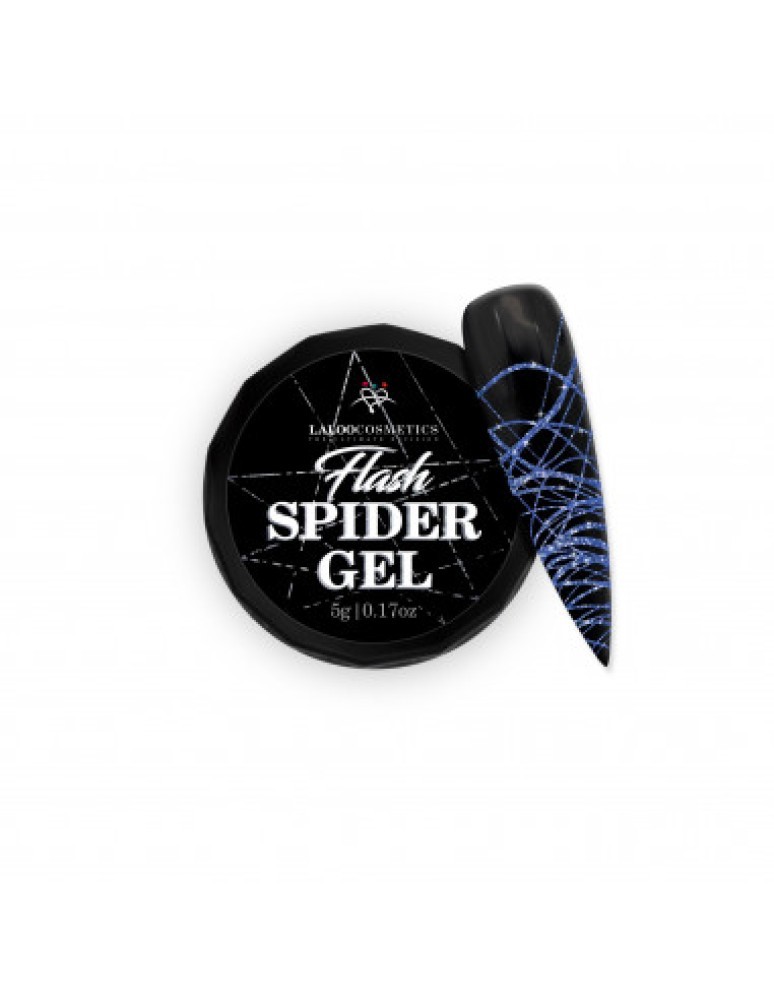 Flash Spider Gel Blue with silver and blue glitter