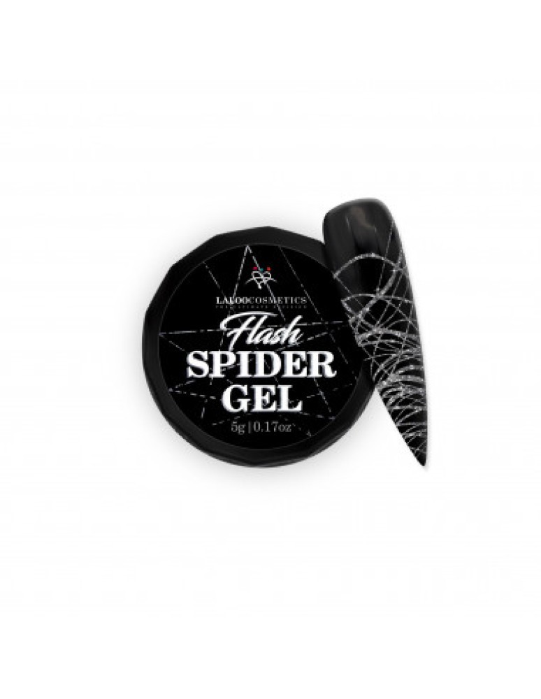 Flash Spider Gel Black with silver glitter