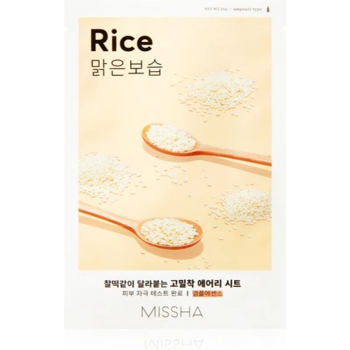 Missha - Airy Fit Sheet Mask - Rice - Brightening and Smoothing Sheet Mask 