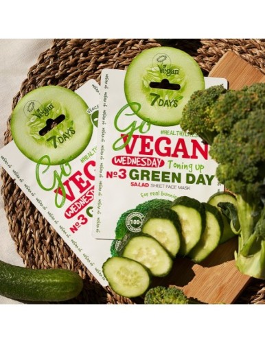 7DAYS GoVegan sheet mask GREEN DAY 25g