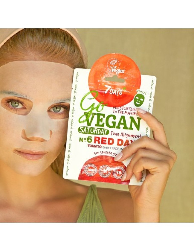 7DAYS GoVegan sheet mask RED DAY 25g