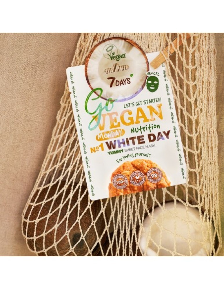 7DAYS GoVegan sheet mask WHITE DAY 25g