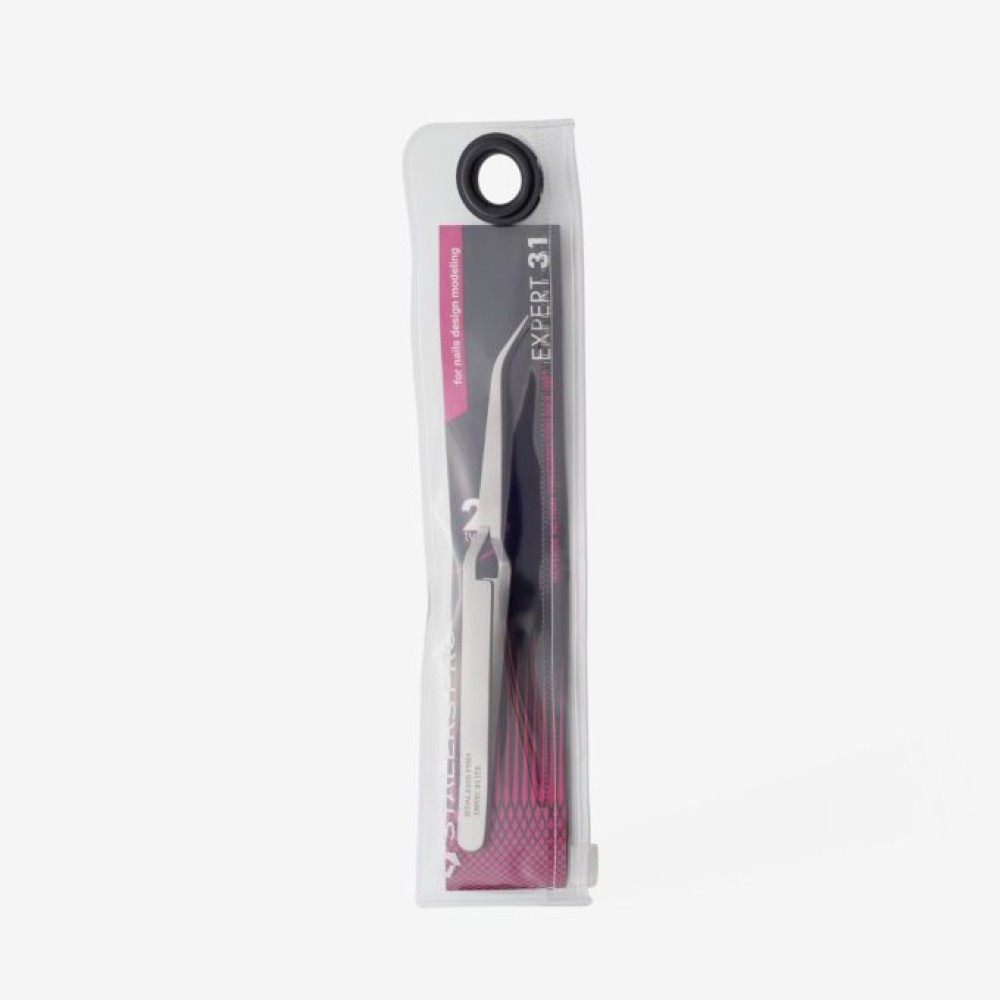 Reverse action tweezers for nail arch