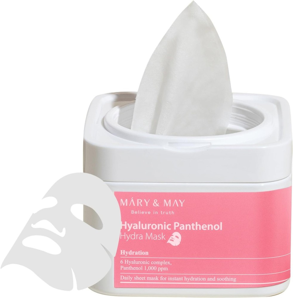 Mary&May - Hyaluronic Panthenol Hydra Mask - Hydrating Face Mask Set - 30pcs.